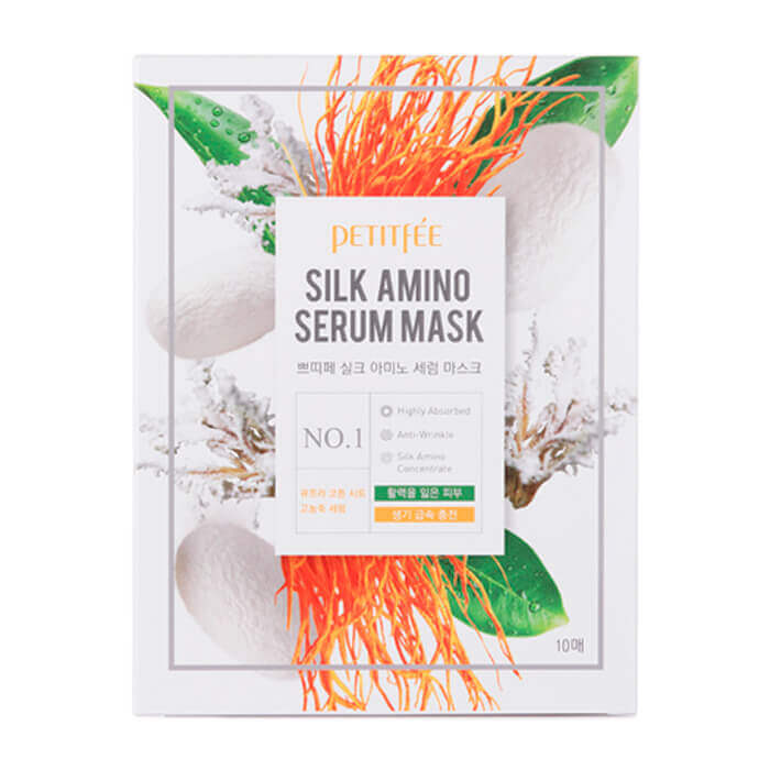 Тканевая маска с протеинами шелка Petitfee Silk Amino Serum Mask
