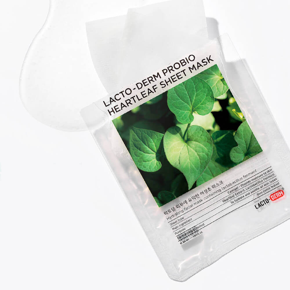 Успокаивающая маска с хауттюйнией Lactoderm Probio Heartleaf Mask