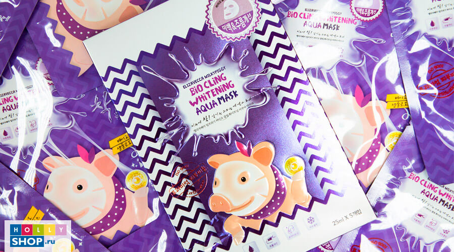 Омолаживающая маска из биоцеллюлозы Elizavecca Milky Piggy Bio Cling Whitening Aqua Mask Bio-Cling.jpg