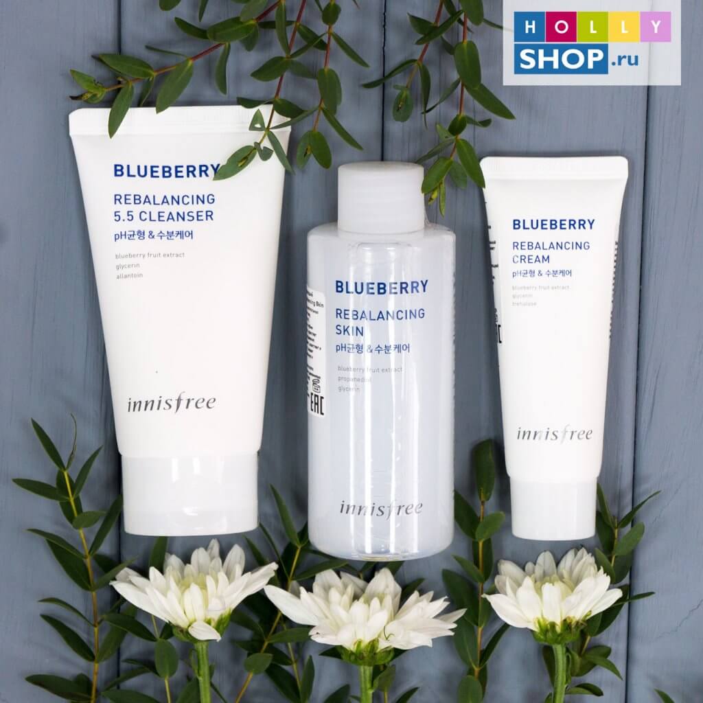 Линейка балансирующих средств для лица с голубикой Innisfree Blueberry Rebalancing Линейка балансирующих средств для лица с голубикой Innisfree Blueberry Rebalancing