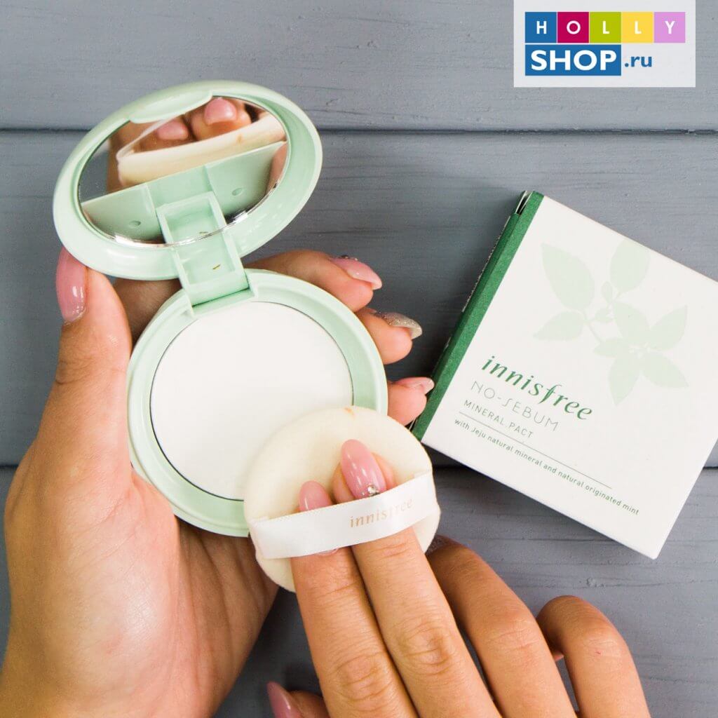 Бесцветная минеральная матирующая компактная пудра Innisfree No Sebum Mineral Pact Бесцветная минеральная матирующая компактная пудра Innisfree No Sebum Mineral Pact