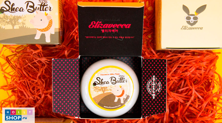 Многофункциональное 100% масло ши для лица и тела Elizavecca Milky Piggy Shea Butter 100% Shea-Butter.jpg