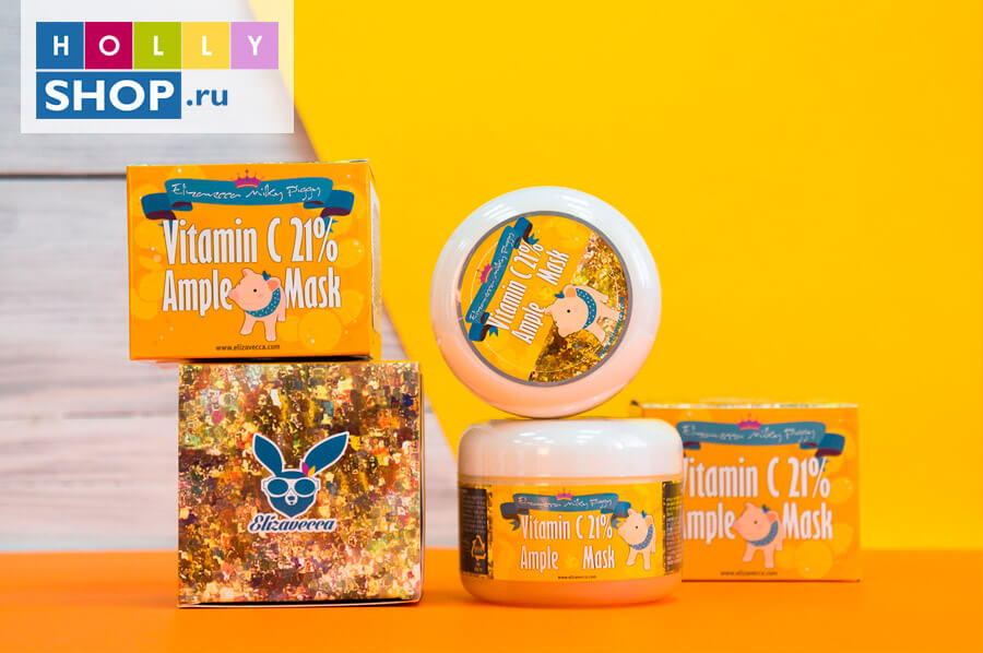 Осветляющая разогревающая маска с 21% витамина C Elizavecca Milky Piggy Vitamin C 21% Ample Mask vitamin21.jpg