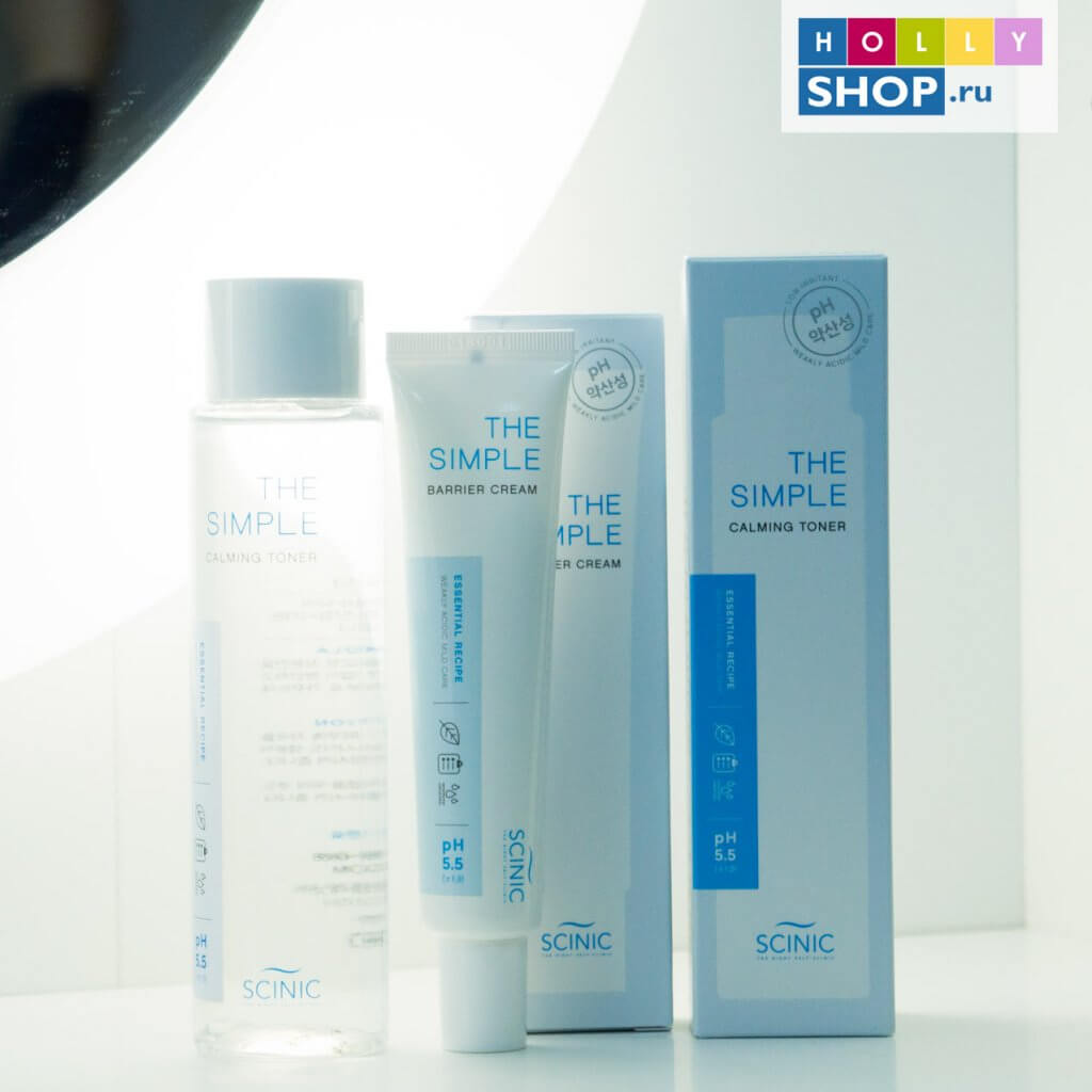 Слабокислотный тоник и крем для чувствительной кожи Scinic The Simple Calming Слабокислотный тоник и крем для чувствительной кожи Scinic The Simple Calming